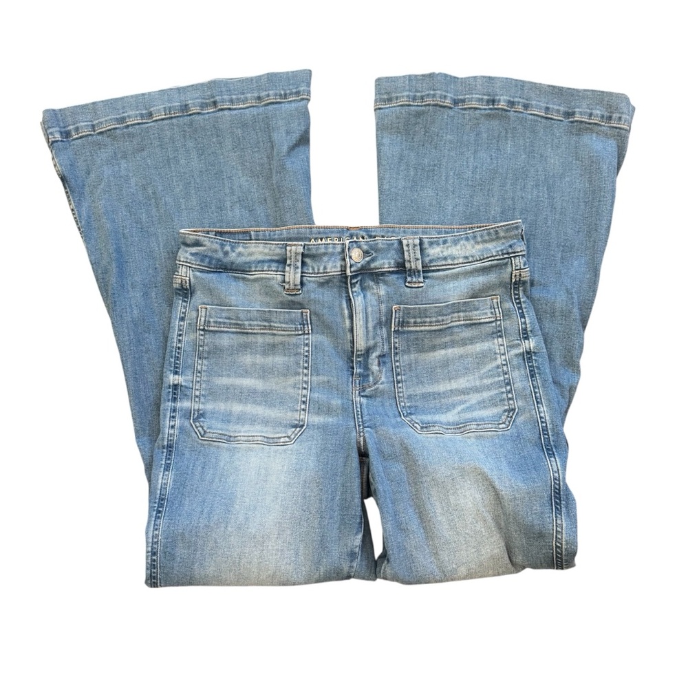 American Eagle Outfitters Light Blue Wide Leg Flare Jeans